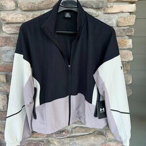 Under Armour UA Unstoppable Full Zip Jacket Women's Large Black Cream NWT